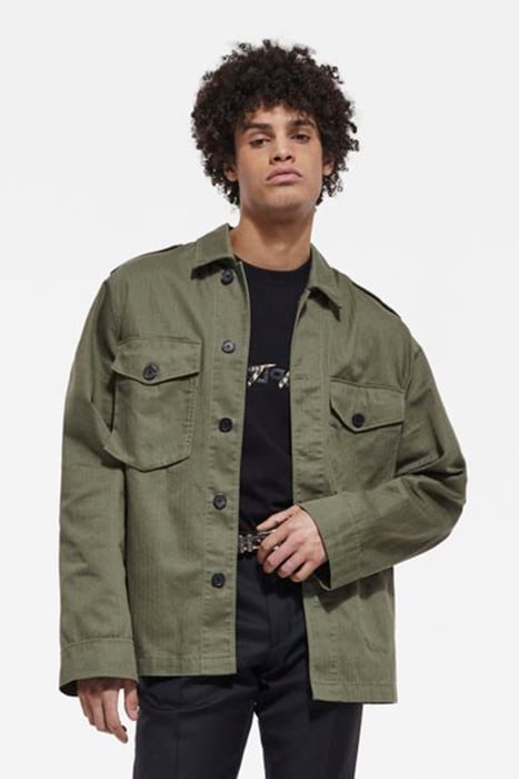 BLOUSON TISSU CHEVRON AVEC DOUBLURE LEOPARD OLIVE NIGHT 2