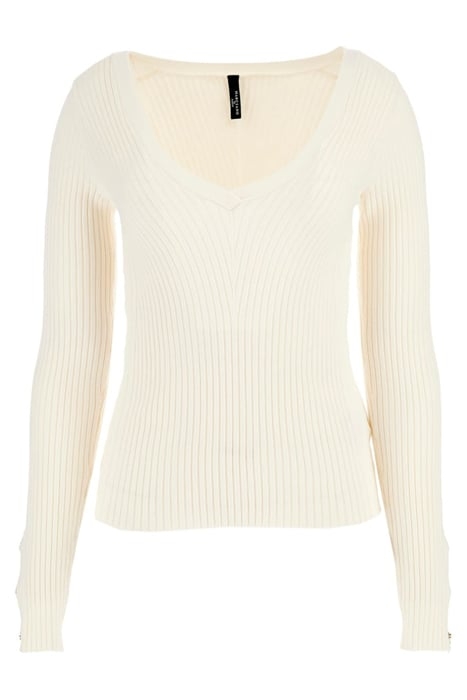 ALICE LS VN SWEATER PALE PEARL 4