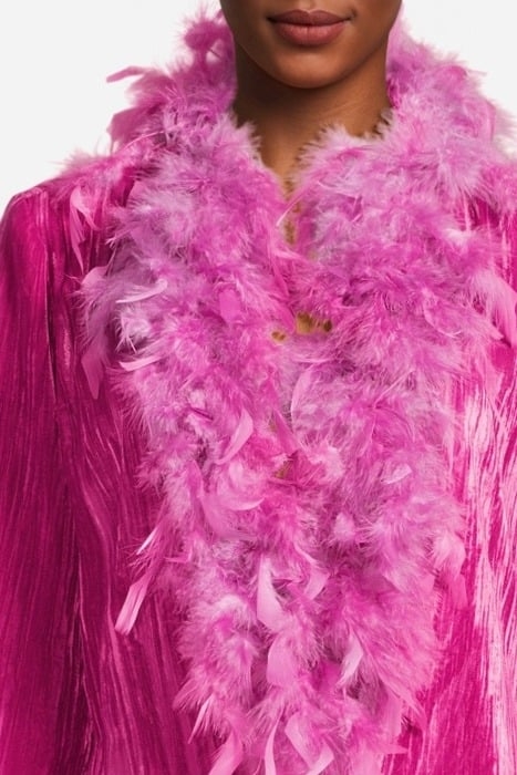 CRUSHED VELVET FLARED SLEEVE CHANGA COAT FUCHSIA 4