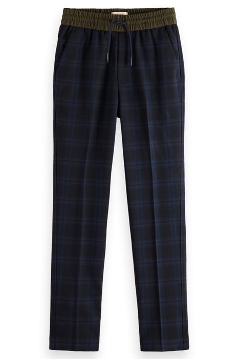 BOYS RELAXED SLIM-FIT YARN-DYED CONTRAST WAISTBAND PANTS NIG 4