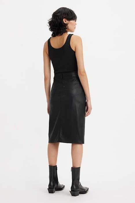 FAUX LEATHER SKIRT BLACK 2