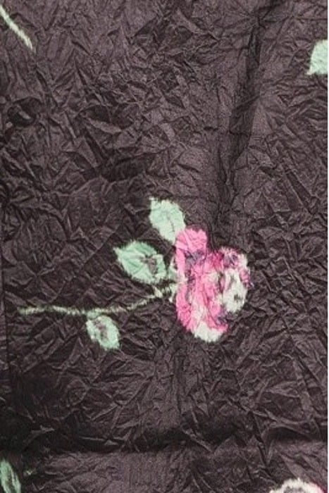 CRINKLED SATIN U-NECK BLOUSE BLACK 5