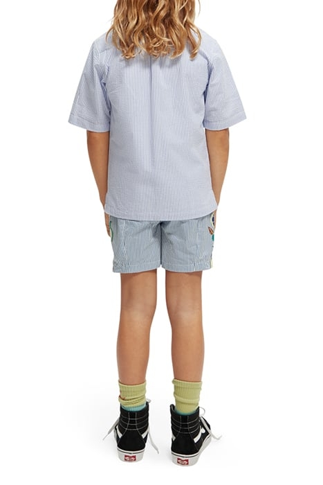 BOYS PLACED PRINT SEERSUCKER STRIPE SHORT-SLEEVED SHIRT SEER 3