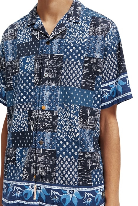 BASKET WEAVE SHORT-SLEEVED CAMP SHIRT COMBO A 6