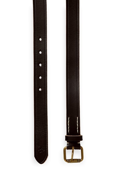 LEATHER BELT WITH RAW EDGE BLACK 4