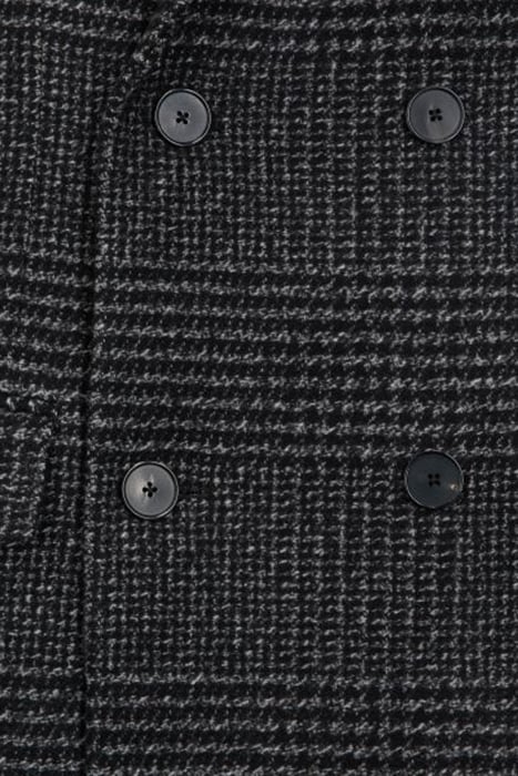 MANTEAU LONG CROISE MOTIF CHEVRONS DARK GREY 5