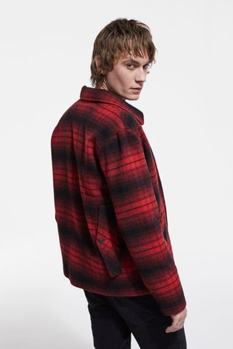 BLOUSON CARREAUX ROUGE ET NOIR ZIPE RED / BLACK 2