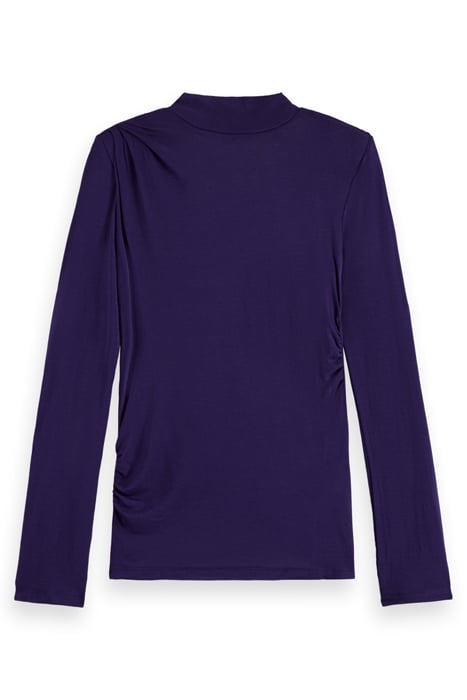 SHOULDER PADDED LONG SLEEVE TOP AUBERGINE 3