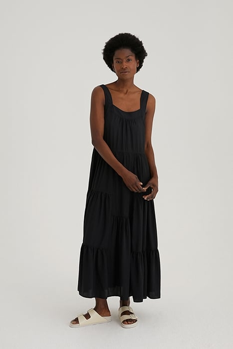TIERED SUMMER DRESS BLACK 2