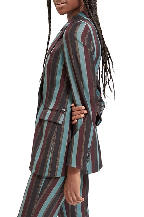 STRIPED DOUBLE BREASTED BLAZER HERITAGE LUREX STRIPE 8