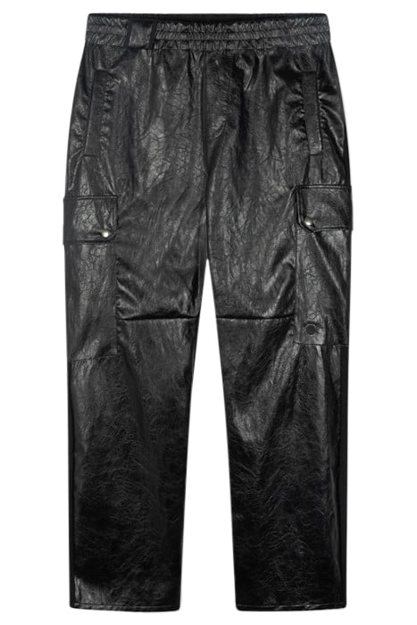 LEATHER LOOK CARGO JOGGER BLACK 4