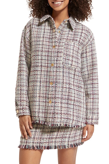 GLITTER TWEED SHIRT JACKET ECRU LUREX MELANGE 1