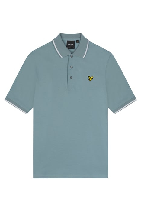 TIPPED POLO SHIRT SLATE BLUE / WHITE 4