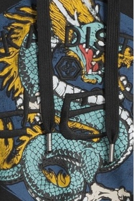 GUESS ROUND LOGO HOODIE SWEATS JET BLACK A996 5