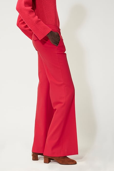 BOOTCUT PANTS WITH HEM SLIT DEEP RED 4