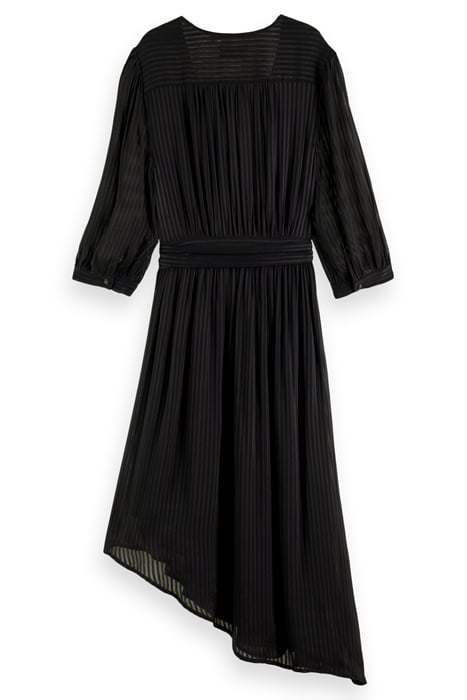 ASYMMETRIC WRAP DRESS BLACK 5