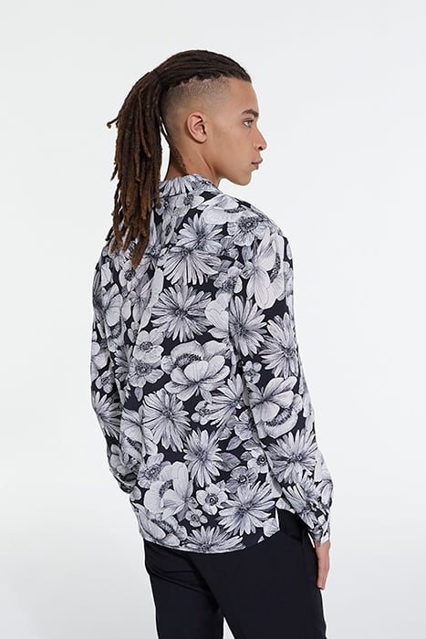 CHEMISE WAKO IMPRIME ROMANTIC GARDEN BLACK WHITE 2