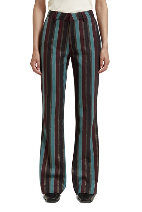 VIOLET - GLITTER STRIPE HIGH RISE FLARE PANT HERITAGE LUREX 1