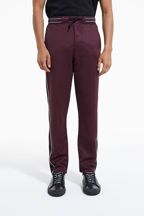 JOGGING AVEC BANDES CONTRASTEES ET PIPING BURGUNDY 1