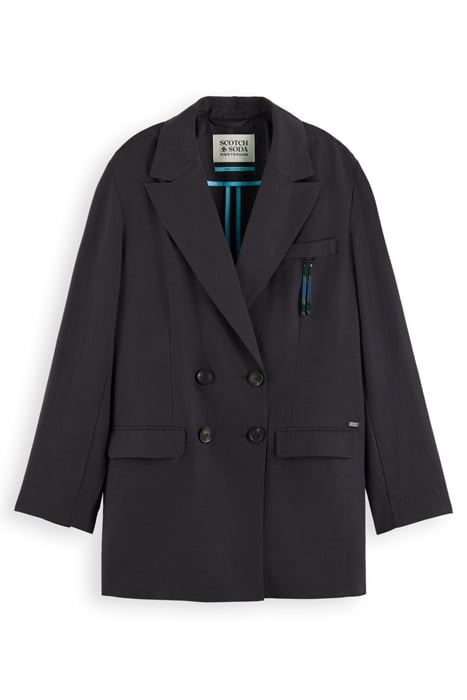 DRAPEY DOUBLE BREASTED BLAZER CHARCOAL 4