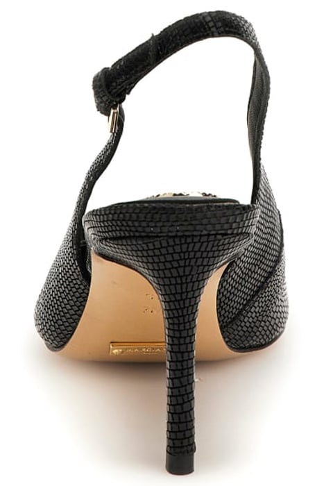 KABAIL SLING BACK LIZARD BLACK 4