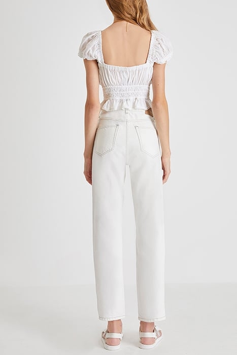 ALMO COTTON SQUARE NECK TOP WHITE 2