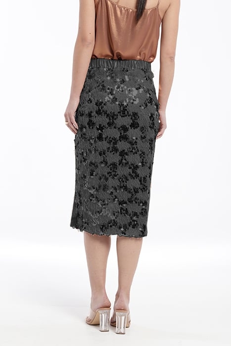 DOT GLITTER SEQUINS STRAIGHT SKIRT WITH OPENING BLACK 2