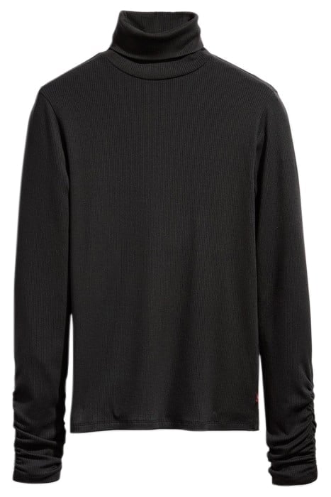 RUCHED LONG-SLEEVED TOP BLACK 3