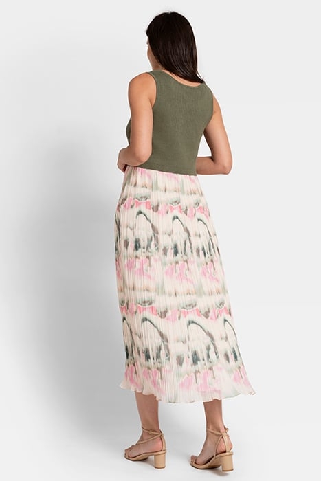 MATERNITY KNIT TOPPER WITH CHIFFON SKIRT KHAKI 2