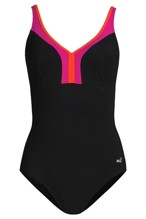 W RENEE WING BACK ONE PIECE C-CUP BLACK-ROSE VIOLET-MANGO 3