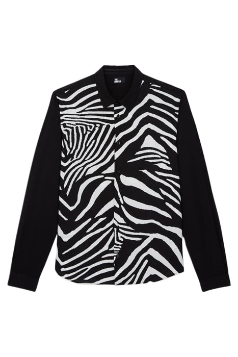 CHEMISE BI-COLORE PRINT ZEBRA BLACK WHITE 3
