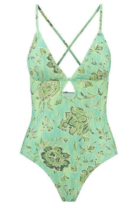 LADIES ROWY SWIMSUIT BOTANIC GREEN BOTANIC FLOWER 4