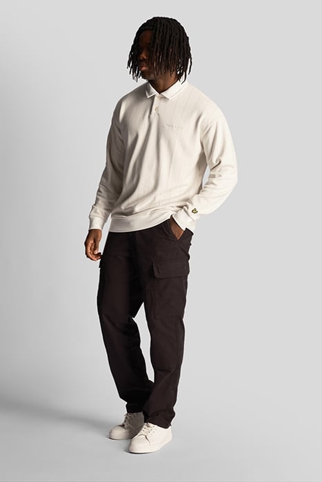 PINSTRIPE COLLARED SWEATSHIRT CHALK 3