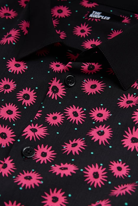 CHEMISE MANCHES LONGUES COL CLASSIQUE BLACK / PINK 2