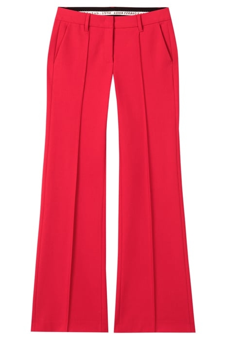 BOOTCUT PANTS WITH HEM SLIT DEEP RED 3