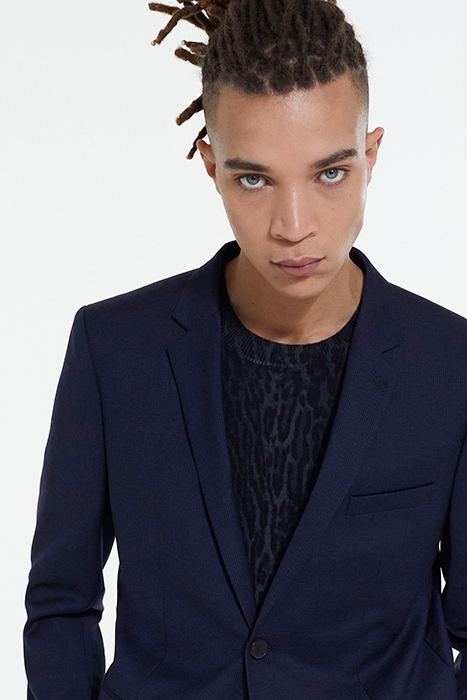 VESTE COSTUME MOTIF MICRO PIED DE POULE NAVY 5