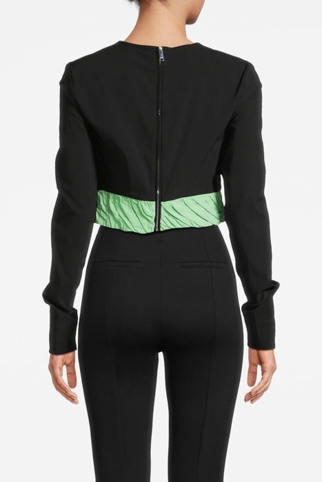 TAFFETA MIX BLOUSE BLACK 2