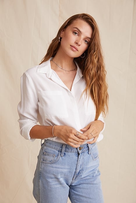 TWO POCKET CLASSIC BUTTON DOWN WHITE 1