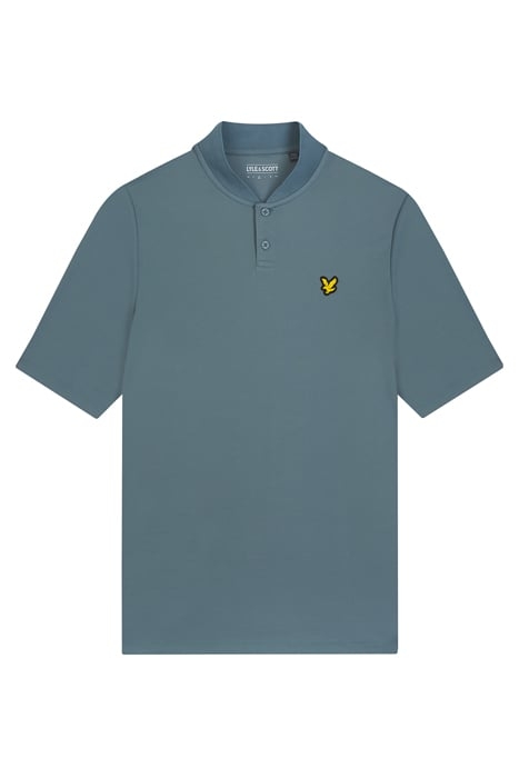 BOMBER COLLARED POLO SHIRT IRON BLUE 4