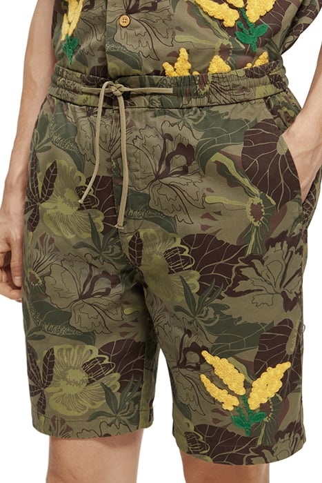 FAVE- PRINTED TWILL BERMUDA SHORT WITH EMBROIDERY CAMO FLORA 7