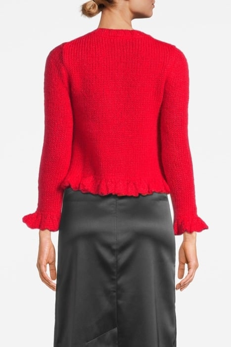 MOHAIR CARDIGAN RACING RED 2