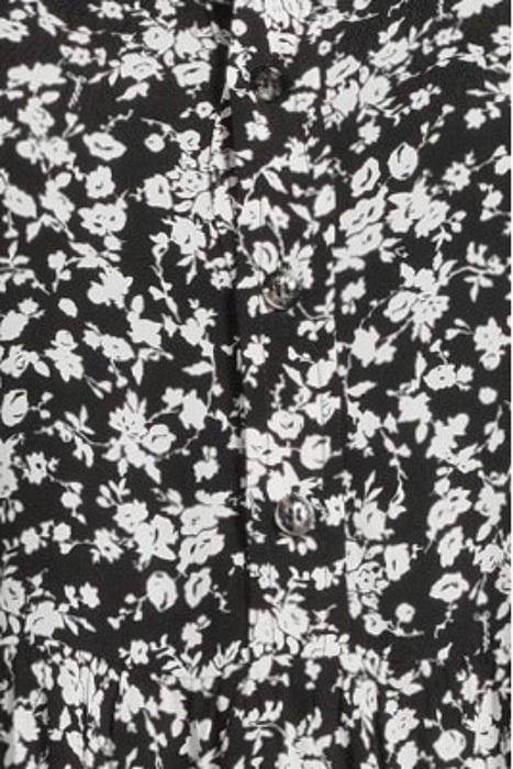 PRINTED CREPE LAYER DRESS BLACK 5