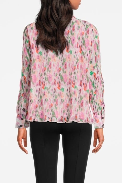 PLEATED GEORGETTE HALF PLACKET BLOUSE SUGAR PLUM 2