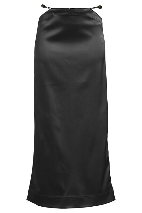 DOUBLE SATIN MAXI SKIRT BLACK 3