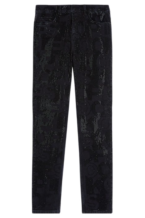 JEAN SLIM NOIR LOGO STRASS BLACK WASHED 1