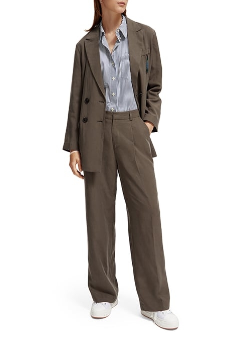 DRAPEY MID RISE WIDE LEG PANT DARK TAUPE 2