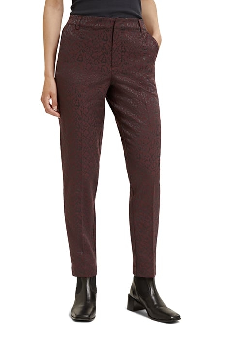 LOWRY - MID RISE LEOPARD JACQUARD PANT LEOPARD JACQUARD BORD 1