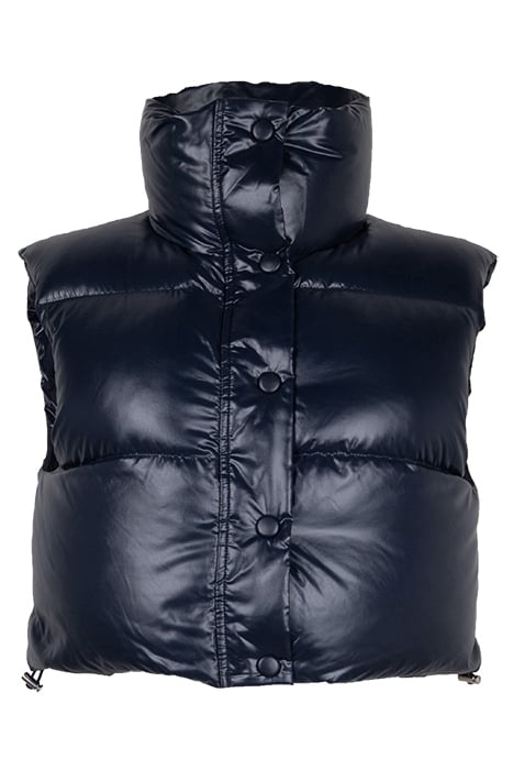 CROPPED PUFFER VEST NIGHT BLUE 1