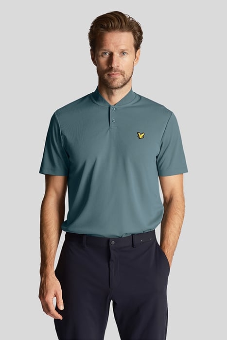 BOMBER COLLARED POLO SHIRT IRON BLUE 1
