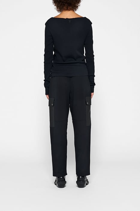 LEATHER LOOK CARGO JOGGER BLACK 3